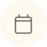 Minimalist calendar icon with a beige background.