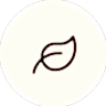 A simple beige circle with a stylized leaf icon in the center.