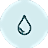 A simple blue water droplet icon on a light blue circular background.
